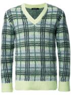 Guild Prime Plaid V Neck Jumper, Men's, Size: 2, Yellow/orange, Acrylic/nylon/mohair