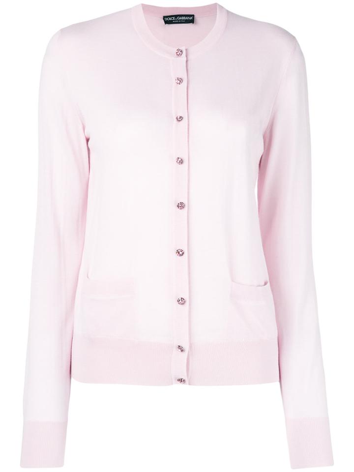 Dolce & Gabbana Round Neck Cardigan - Pink & Purple