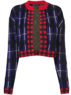 Versace Knitted Check Jacket - Blue