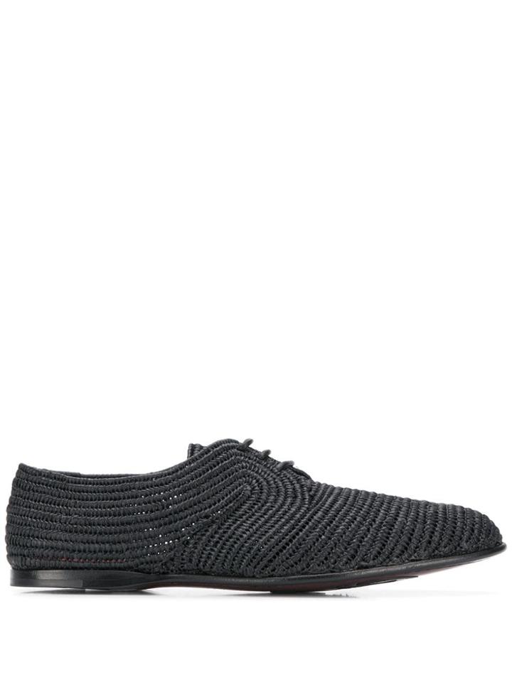 Dolce & Gabbana Woven Derby Shoes - Black