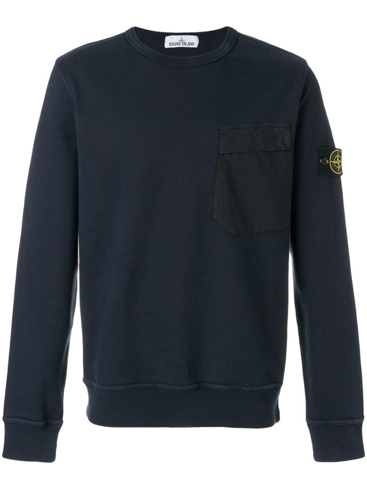 Stone Island Logo Patch Sweatshirt - Blue