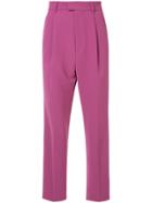 G.v.g.v. Pleated Front Tapered Trousers - Pink & Purple