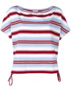 Marni Striped Round Neck T-shirt - Red