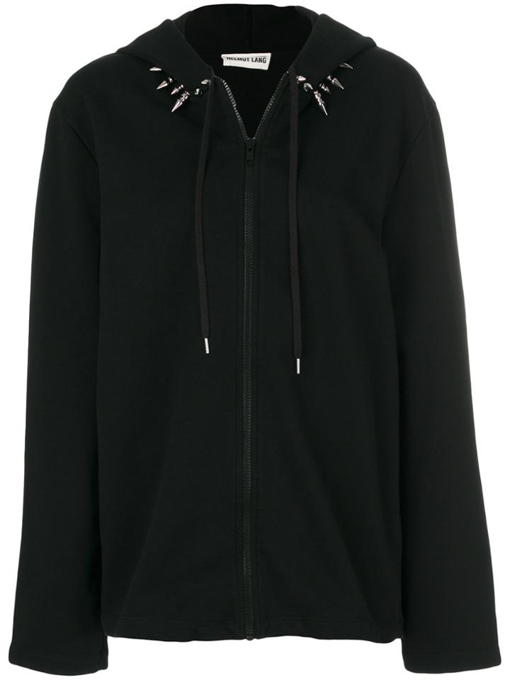 Helmut Lang Spike Collar Zipped Hoodie - Black