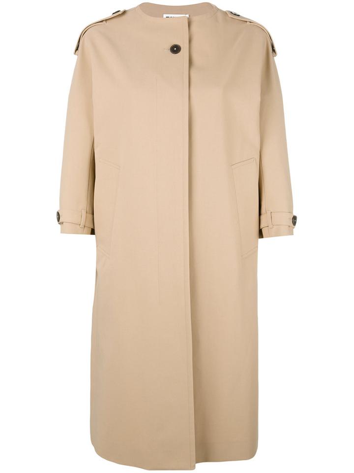 Jil Sander Three-quarters Sleeve Coat, Women's, Size: 38, Nude/neutrals, Cotton/silk/cupro