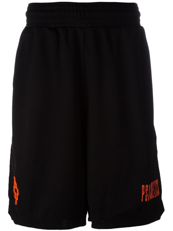 Marcelo Burlon County Of Milan 'licancabur' Track Shorts, Men's, Size: Small, Black, Polyamide/polyester