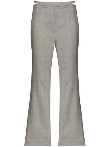 Xu Zhi Checked Split Front Trousers - Grey