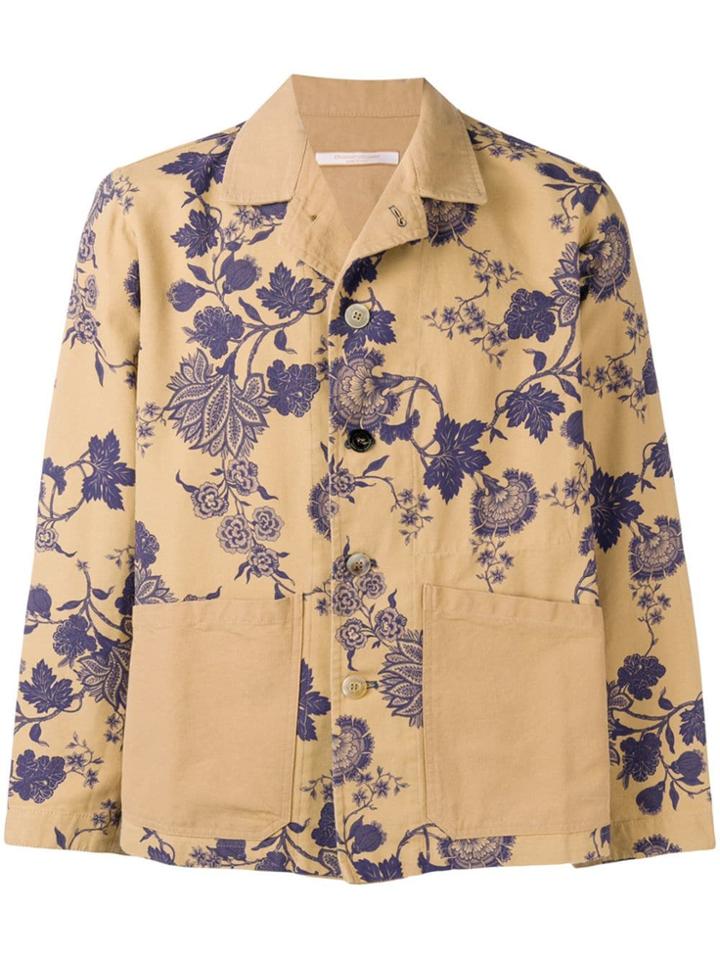 Ermanno Gallamini Floral Print Shirt Jacket - Neutrals
