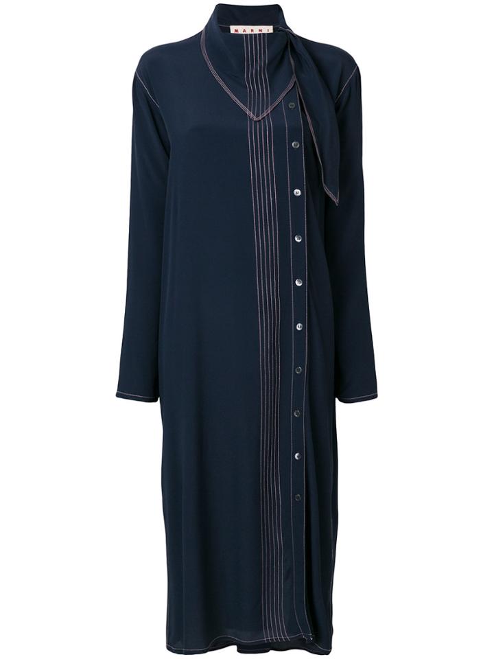 Marni Neckerchief Detail Shirt Dress - Blue