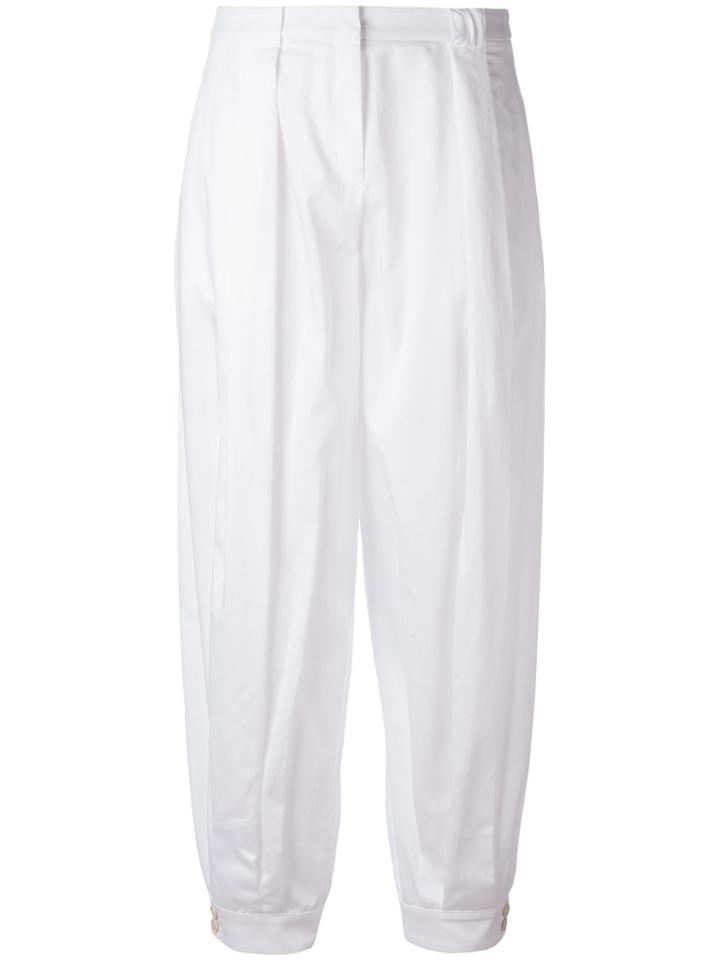 Jil Sander Navy Tapered Trousers - White