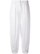 Jil Sander Navy Tapered Trousers - White