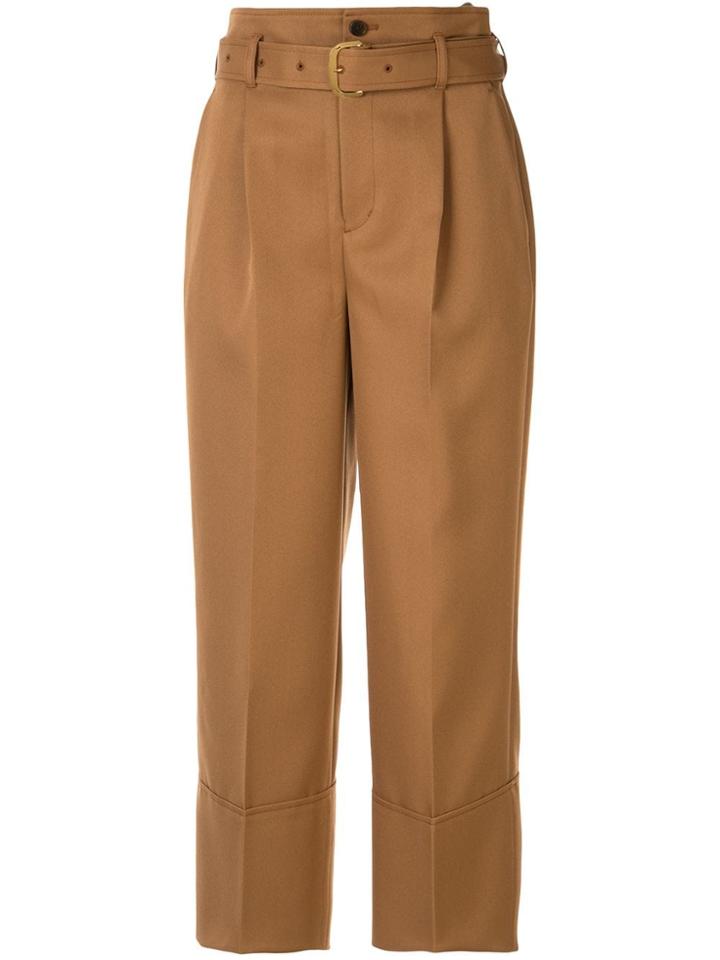 Loveless High-waist Cropped Trousers - Brown