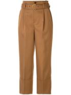 Loveless High-waist Cropped Trousers - Brown