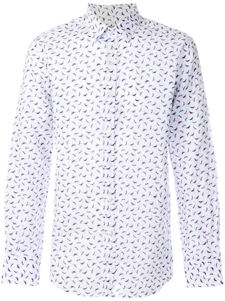 Canali Dragonfly Print Shirt - White