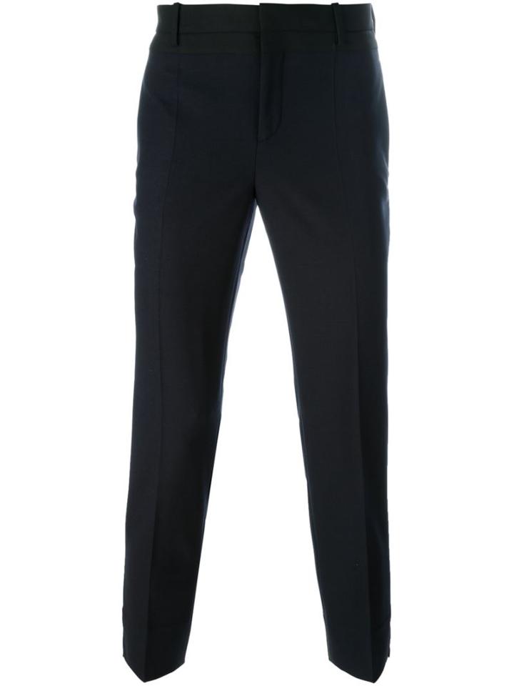 Neil Barrett Cropped Tailored Trousers, Men's, Size: 46, Blue, Cotton/polyester/virgin Wool