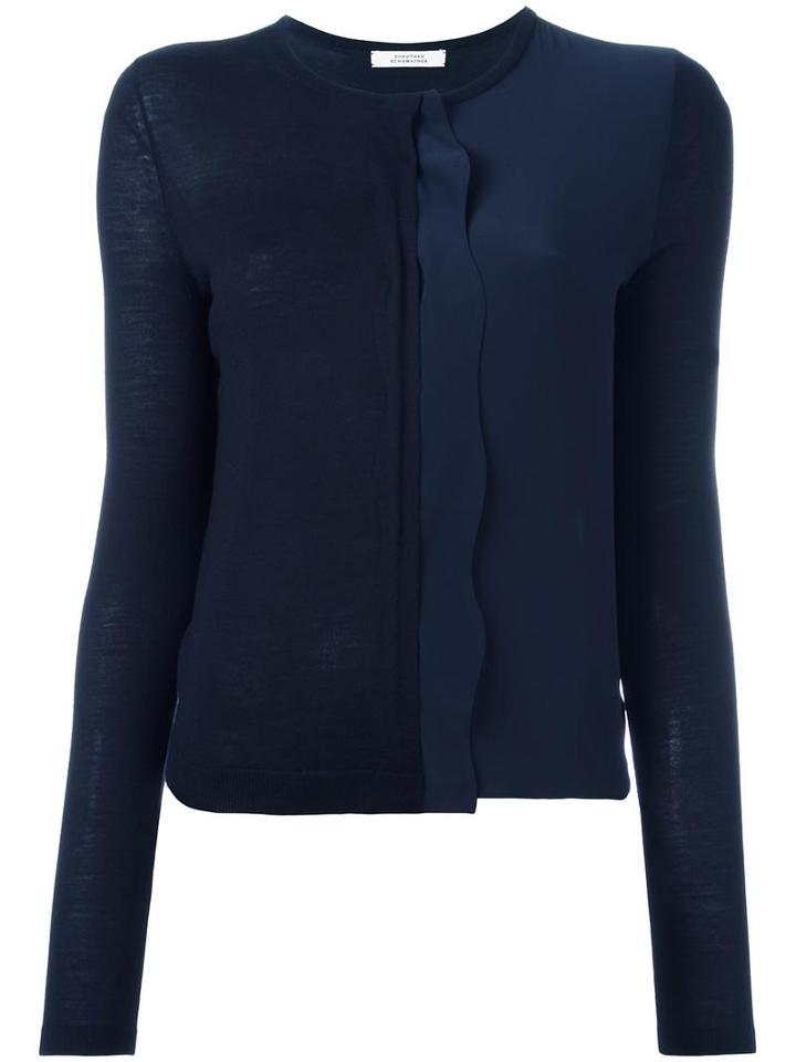 Dorothee Schumacher Ruffled Detail Jumper, Women's, Size: 5, Blue, Silk/virgin Wool
