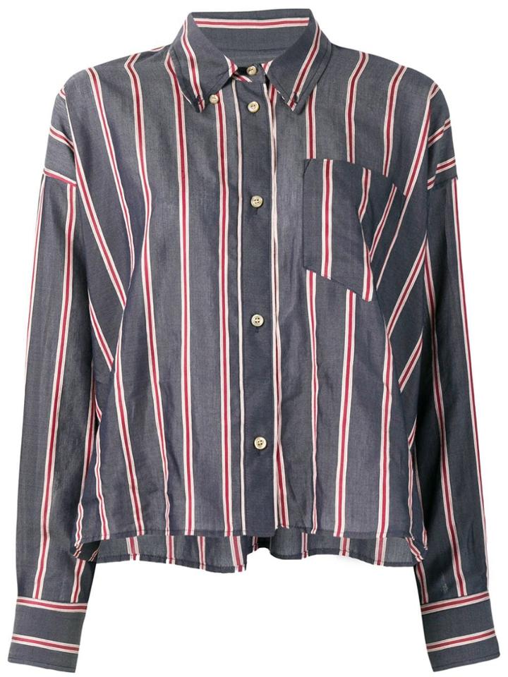 Isabel Marant Étoile Striped Boxy Button-down Shirt - Black
