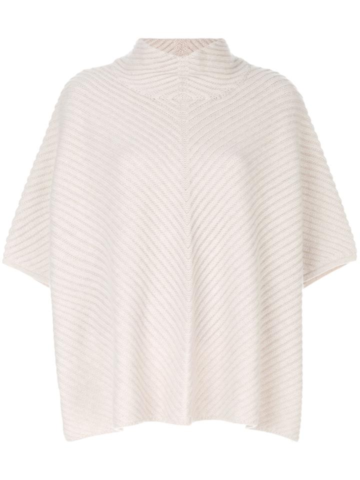 N.peal Knit High Neck Poncho - Nude & Neutrals