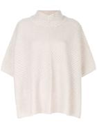 N.peal Knit High Neck Poncho - Nude & Neutrals