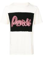 Maison Margiela Paris Slogan Colour-block T-shirt - Nude & Neutrals