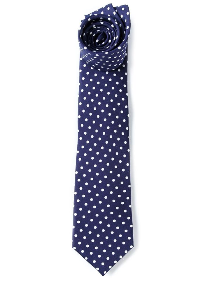 Fefè Polka Dot Print Tie - Blue