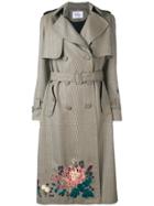 Erdem Embroidered Trench Coat - Nude & Neutrals