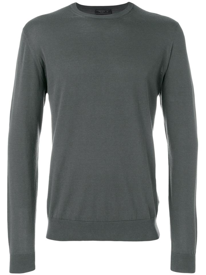 Prada Classic Crew Neck Sweater - Grey