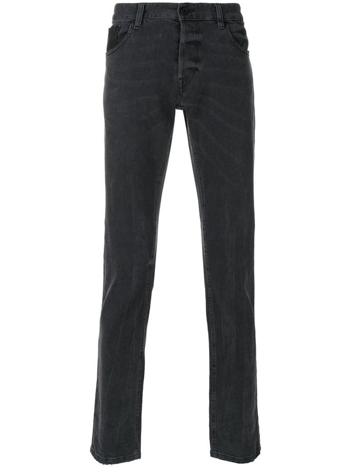 Just Cavalli - Straight-leg Jeans - Men - Cotton/calf Leather/polyurethane/viscose - 33, Grey, Cotton/calf Leather/polyurethane/viscose