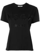 Msgm Logo Print T-shirt, Women's, Size: Xl, Black, Cotton