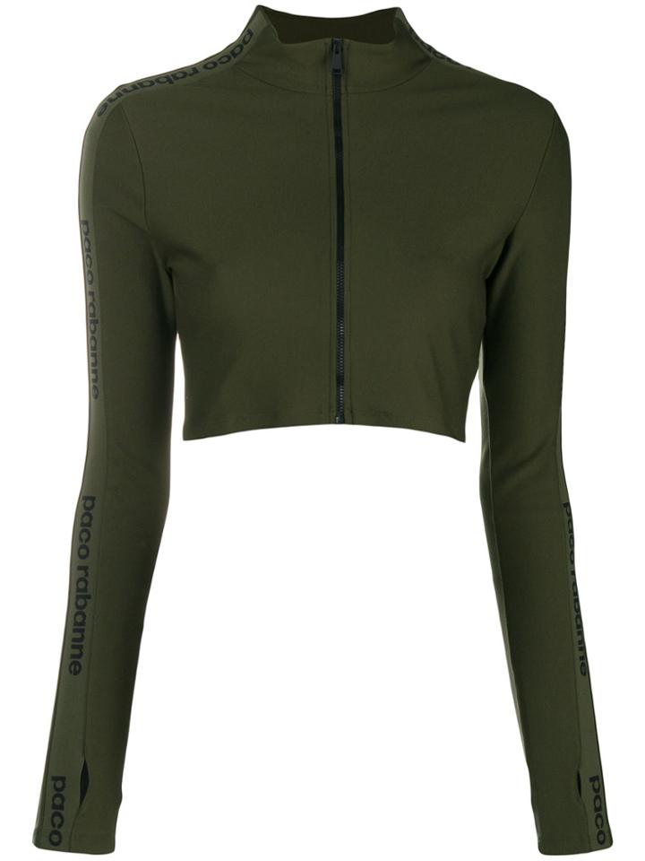 Paco Rabanne Zip-up Cropped Jacket - Green
