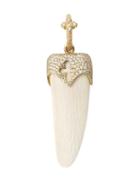 Loree Rodkin Diamond Maltese Cross Mammoth Bone Pendant