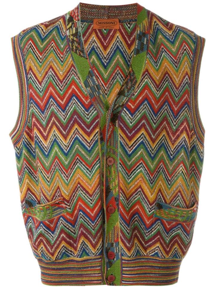 Missoni Vintage Zig Zag Knit Gilet