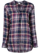 Aspesi - Plaid Blouse - Women - Cotton/polyurethane/lyocell - 40, Pink/purple, Cotton/polyurethane/lyocell