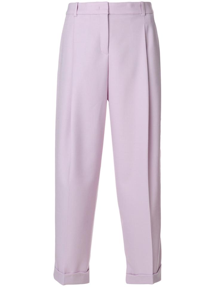 Jil Sander Navy Cropped Trousers - Pink & Purple