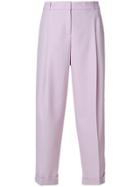 Jil Sander Navy Cropped Trousers - Pink & Purple