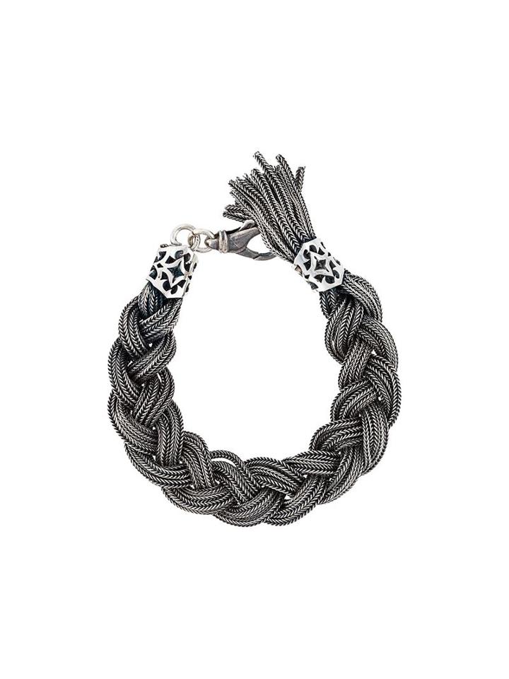Emanuele Bicocchi Braided Tassel End Bracelet