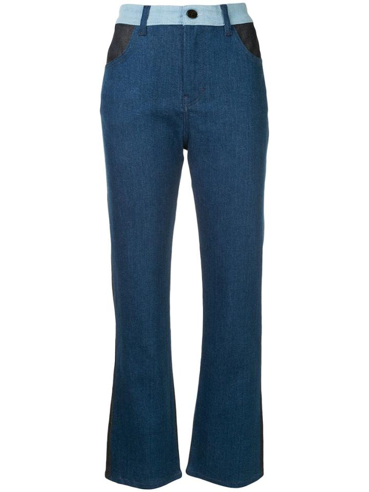 Victoria Victoria Beckham Patch Detail Jeans - Blue