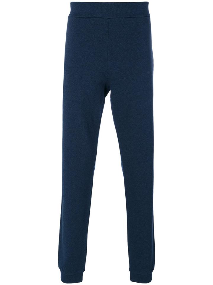 Maison Margiela - Slim Fit Track Pants - Men - Cotton/calf Leather - 31, Blue, Cotton/calf Leather