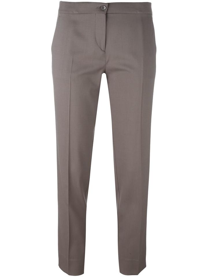 Etro Cropped Trousers, Women's, Size: 40, Grey, Spandex/elastane/wool