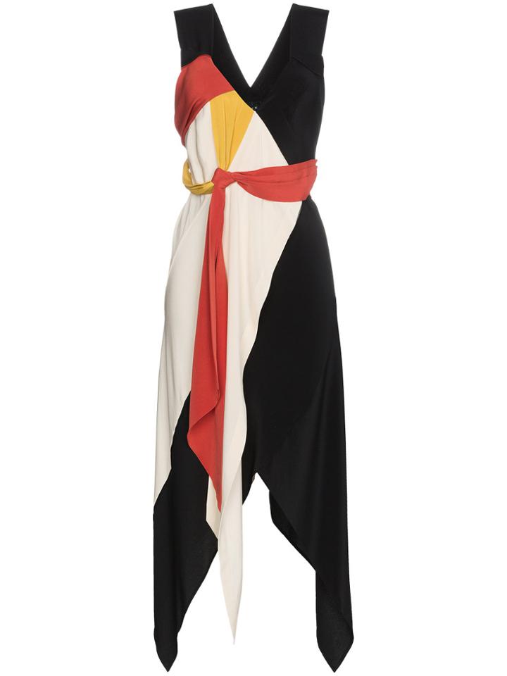 Kitx Black And Red Diversity Spiral Draped Silk Dress - Multicolour