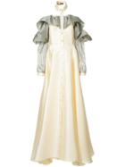 Alexis Mabille Ruffled Sleeve Gown - White