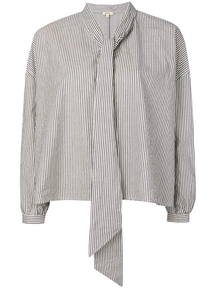 Bellerose Striped Scarf Shirt - Black
