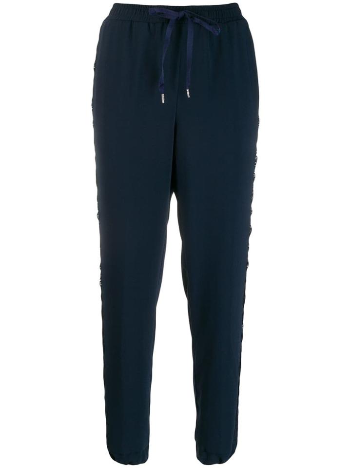 Ermanno Scervino Lace Detail Track Pants - Blue