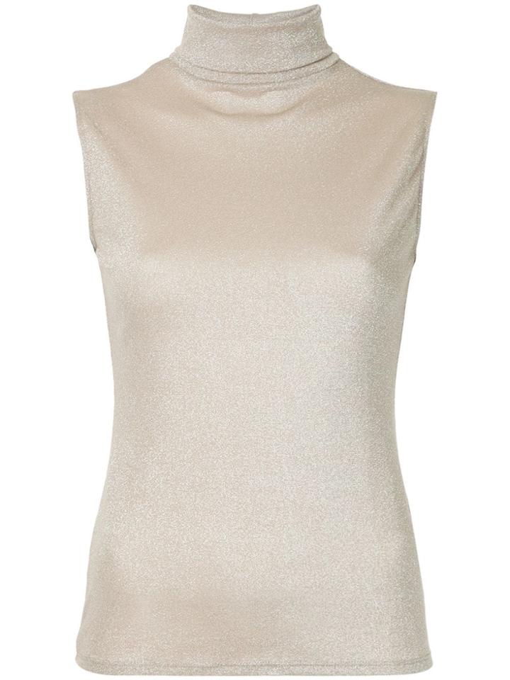 Layeur Roll Neck Glitter Top - Metallic