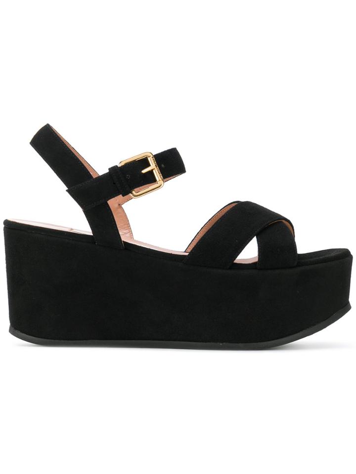 L'autre Chose Platform Court Sandals - Black