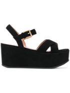 L'autre Chose Platform Court Sandals - Black
