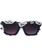 Kuboraum Embellished Square Sunglasses - Black