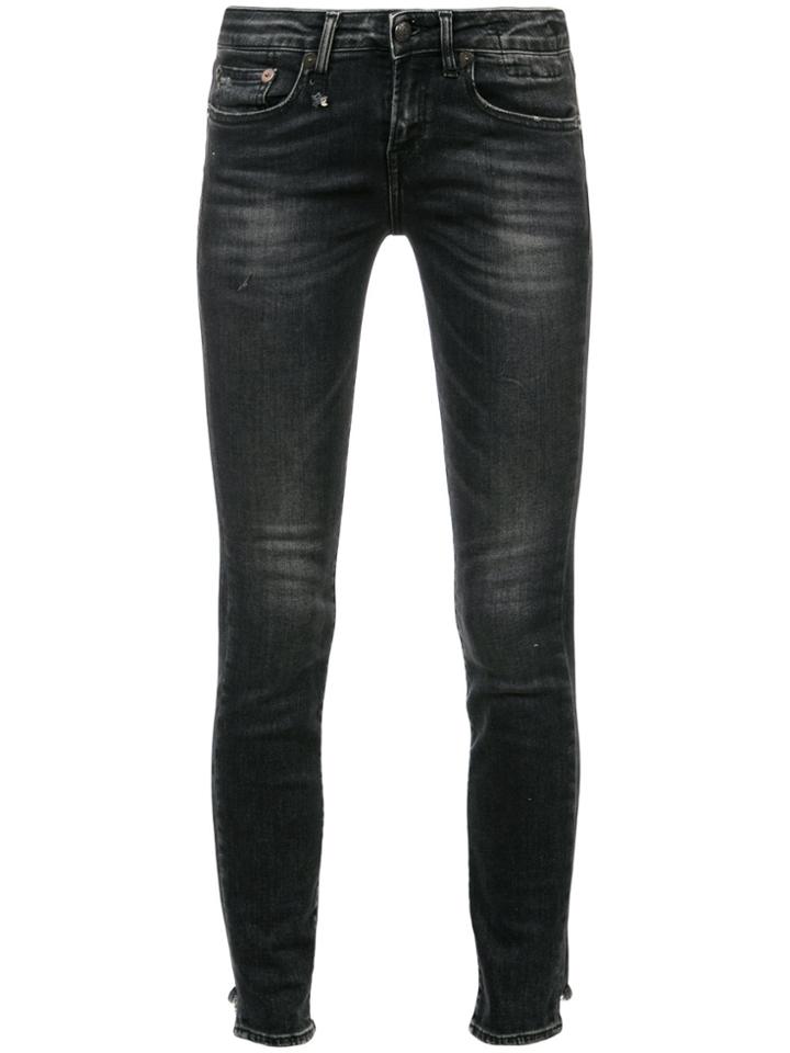 R13 Low Rise Skinny Jeans - Black