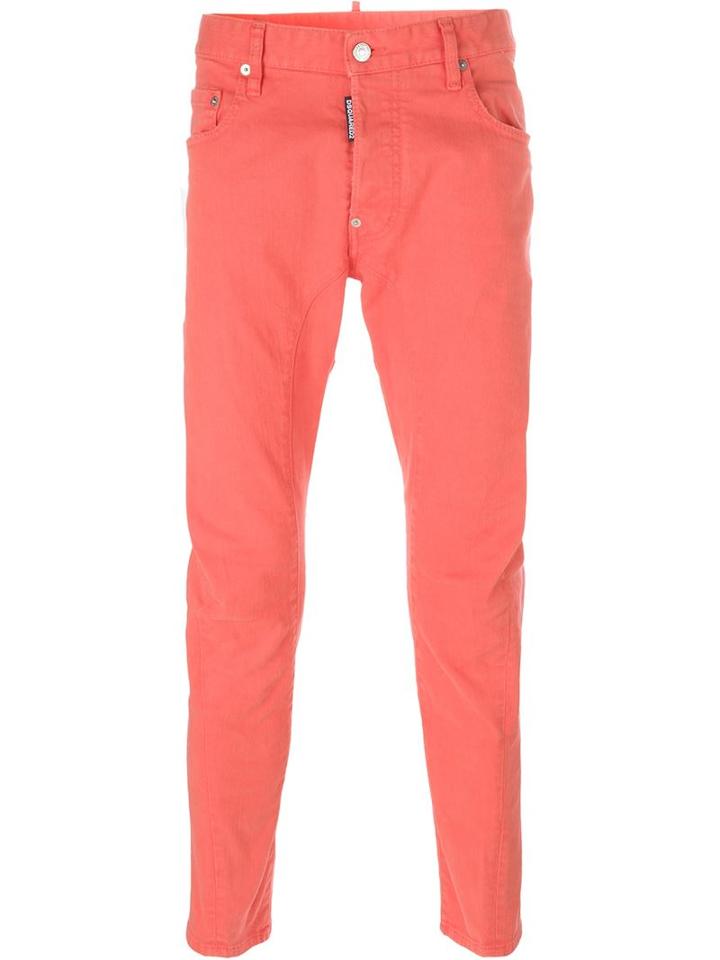 Dsquared2 Tidy Biker Jeans, Men's, Size: 48, Pink/purple, Cotton/spandex/elastane