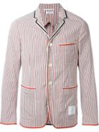 Thom Browne Striped Blazer, Men's, Size: Ii, Red, Polyester/polyamide/spandex/elastane